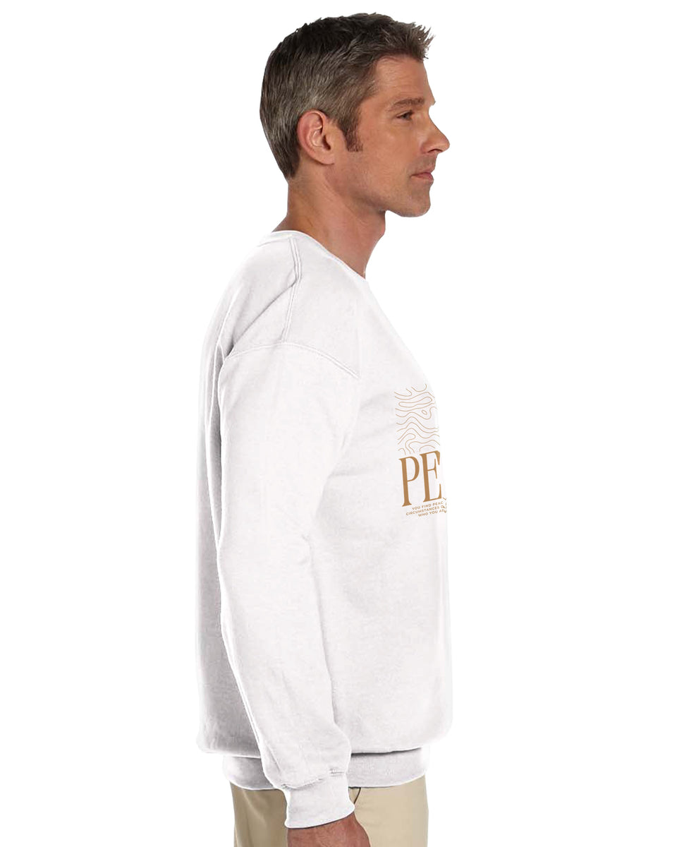 "PEACE" Minimalist Quote Sweatshirt – Inner Stillness Typography Design