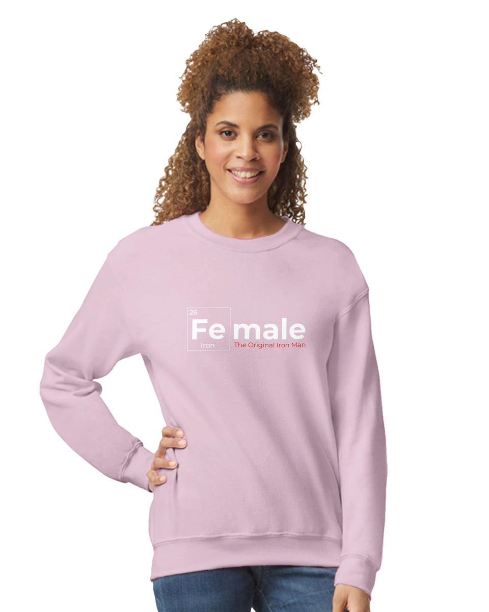 Female Iron Element Sweatshirt – 'The Original Iron Man' Science-Inspired Design