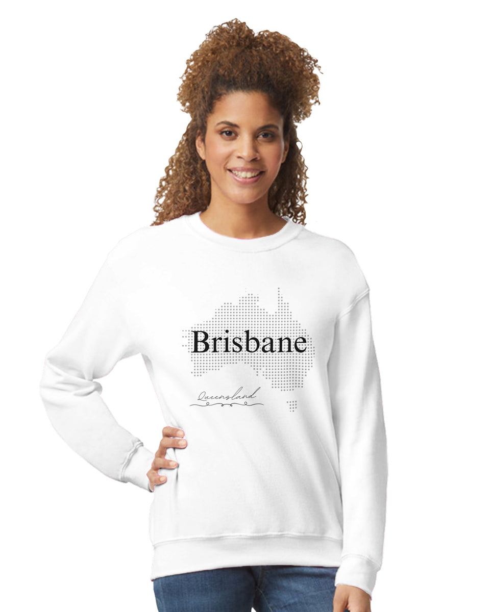 Brisbane Queensland – Dotted Map Streetwear Sweatshirt