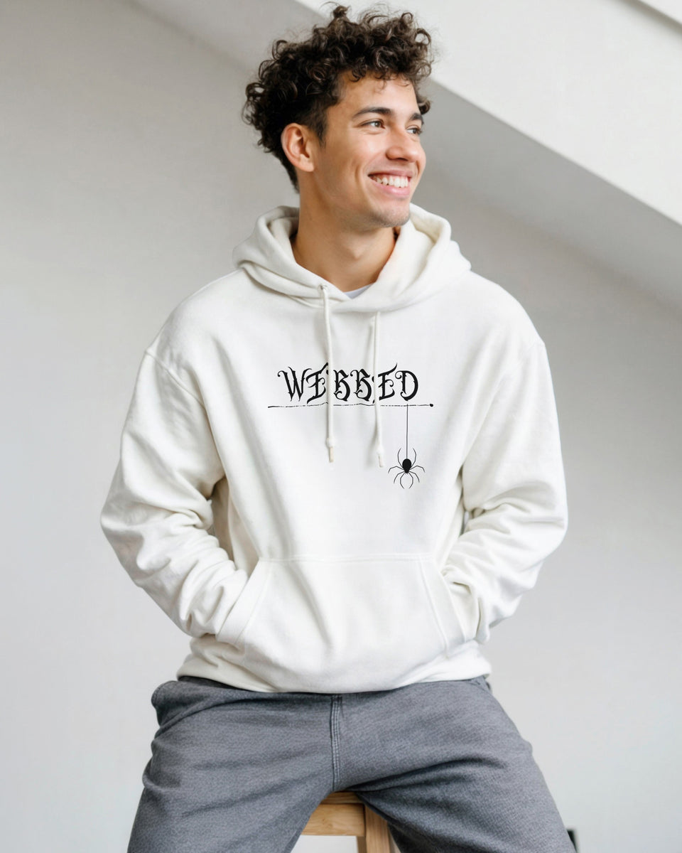Webbed Spider Graphic Hoodie – Gothic Streetwear with Dark Vibes