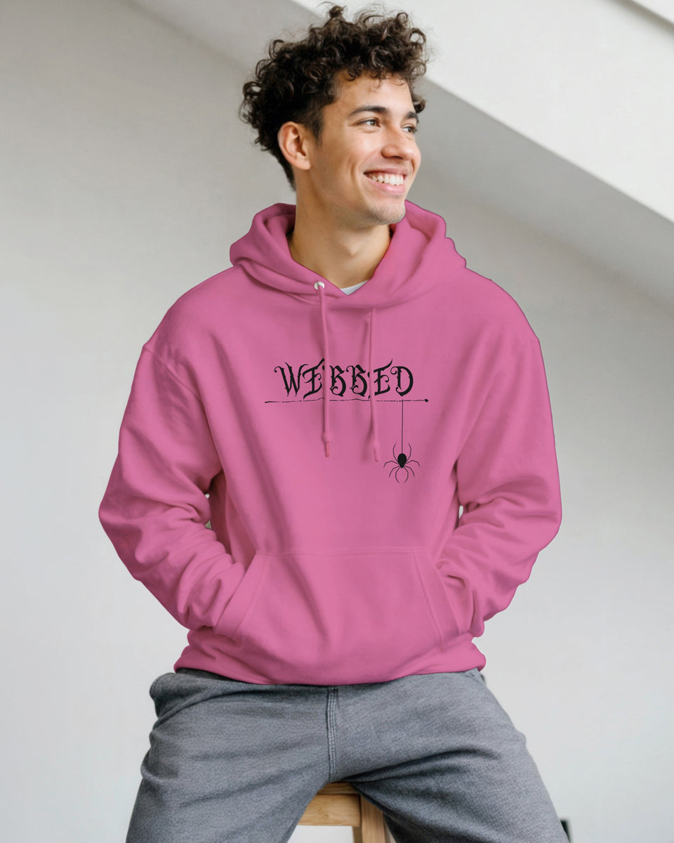 Webbed Spider Graphic Hoodie – Gothic Streetwear with Dark Vibes