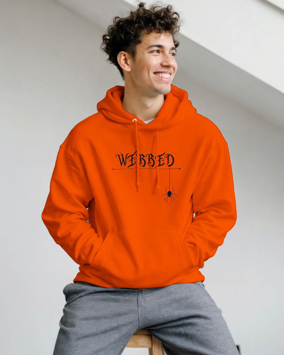 Webbed Spider Graphic Hoodie – Gothic Streetwear with Dark Vibes
