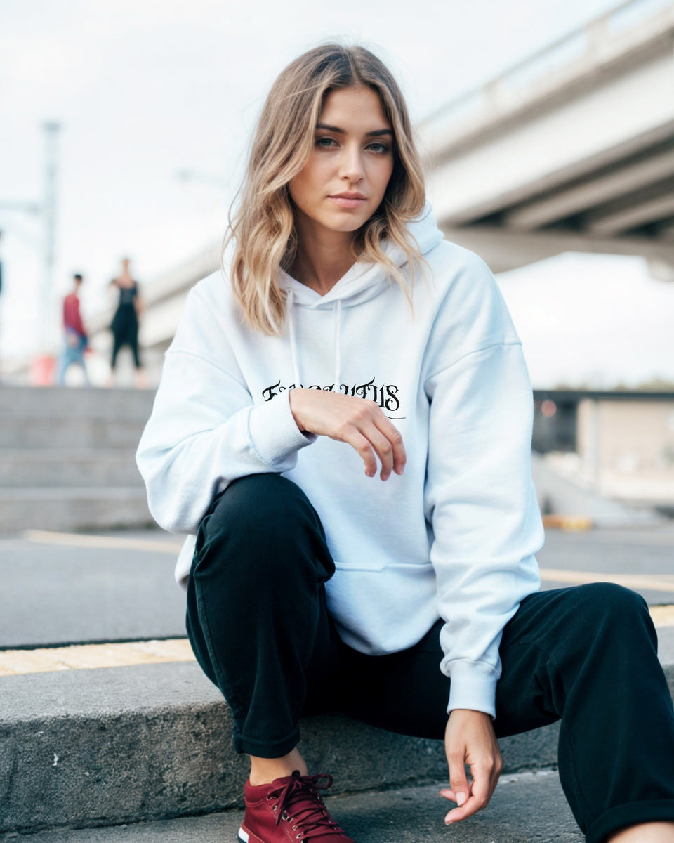 Gothic Hoodie with EXSOLITUS Text – Streetwear Aesthetic Unisex Pullover – Grunge Darkcore Sweatshirt