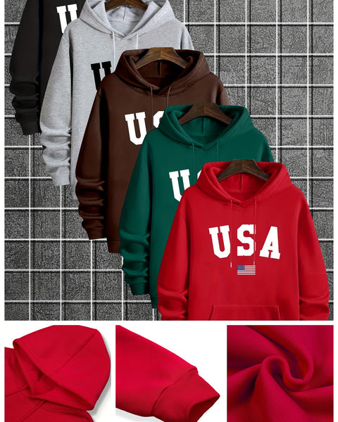 Lined Hoodie Set - Casual & Stylish Pullover Sweatshirts with Geometric Pattern, Kangaroo Pocket - Machine Washable, Hooded, Fashion Brand, Leisure Style, Conventional Version, Spring/Autumn