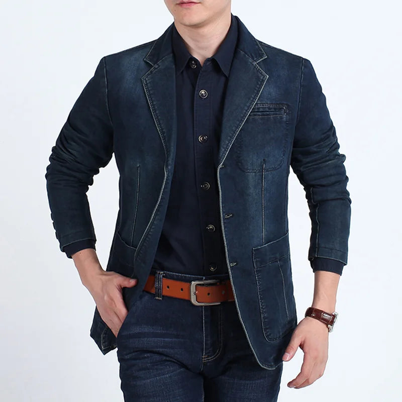 winter  Men's Denim Jacket Bomber Coat