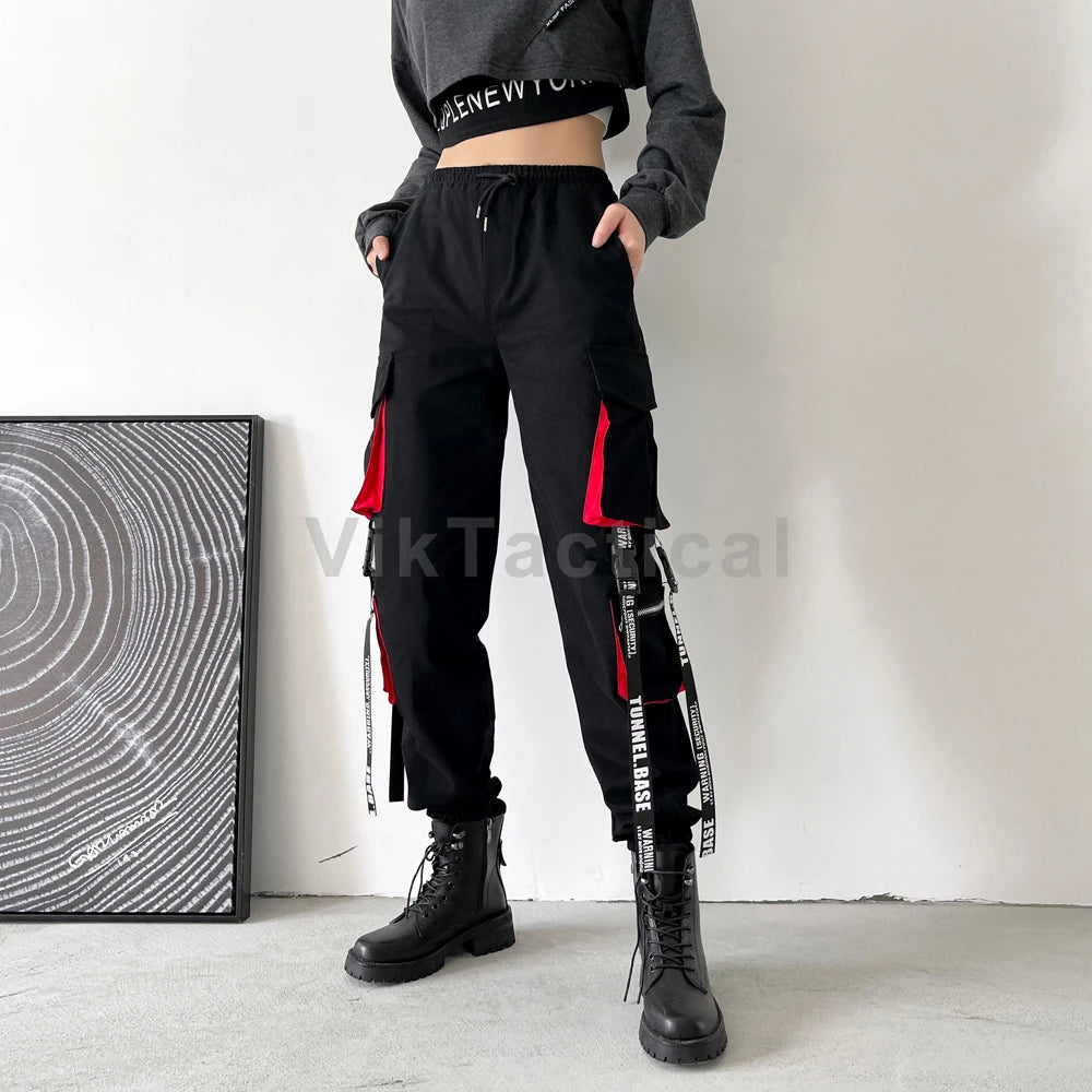 Women Cargo Pants Harem Pants Punk Pockets Jogger Trousers