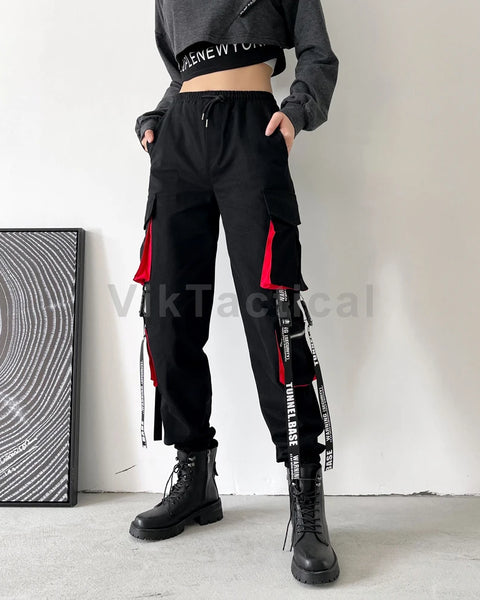 Women Cargo Pants Harem Pants Punk Pockets Jogger Trousers