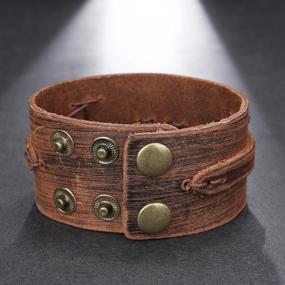 Vintage Handmade Weave Smooth Genuine Leather Bracelet