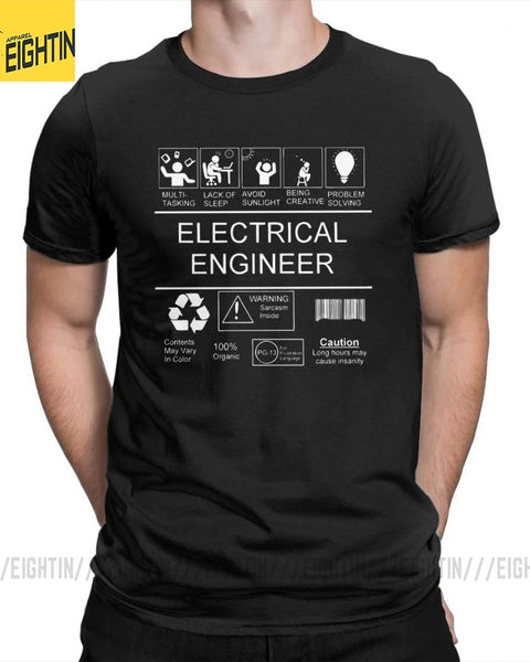 Electrical Engineer Classic  T Shirts Party Men Fun Round Neck Pure Cotton Tops T-Shirt Plus Size