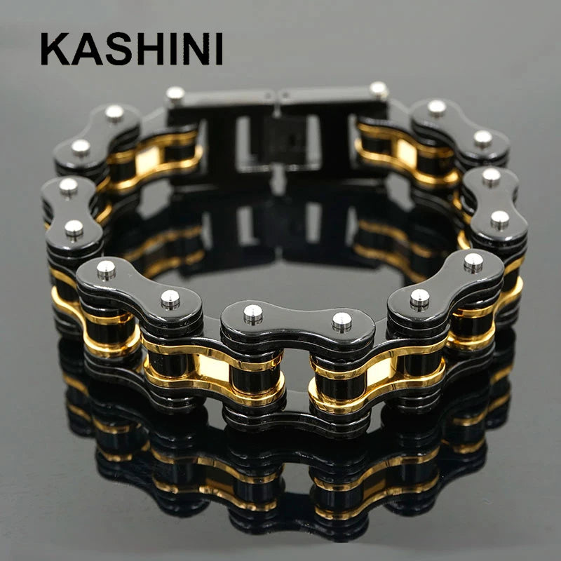 Men's Bracelets/Bangles Orange Biker Bicycle Motorcycle Chain