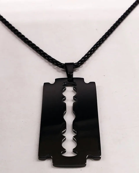 Gothic Blade Razor Pendant Necklaces