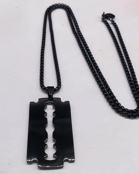 Gothic Blade Razor Pendant Necklaces