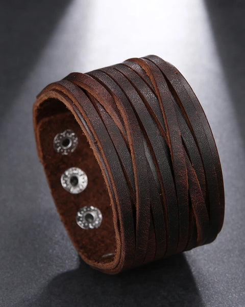 Vintage Handmade Weave Genuine Leather Bracelet