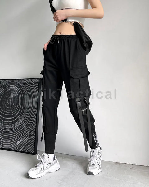 Women Cargo Pants Harem Pants Punk Pockets Jogger Trousers