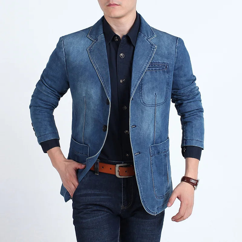 winter  Men's Denim Jacket Bomber Coat