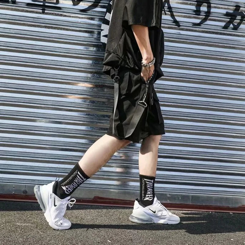 Summer Men Shorts Tech wear Japanese Harajuku Fashion Hip Hop Punk Streetwear Cargo Shorts for Male