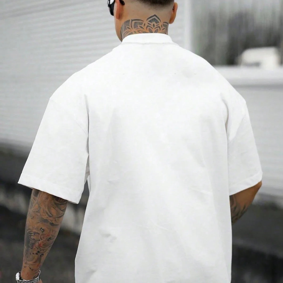 Summer men's 100% cotton comfortable casual loose oversized creative Los Angeles print sports round neck short sleeved T-shirt