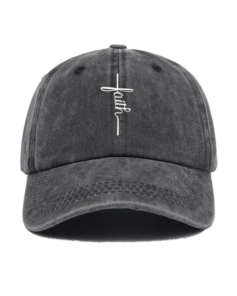 Printed Faith Soft Top Baseball Cap Unisex Outdoor Sun Protection Washable Retro Style Windproof Hat for Men And Women