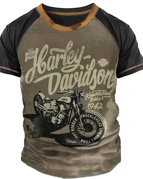 Vintage Motorcycle Sport 3d Printed Men's T-shirt