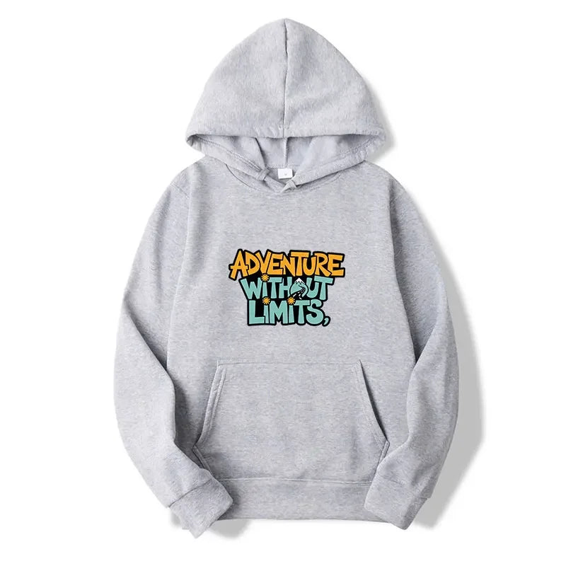 Adventure Without Limits Letters Print Hoody Sweatshirts Teens Pullover Sweatshirt Luxury Streetwear Solid Pullovers Tops