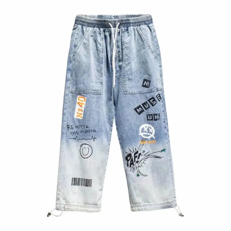 Jeans Loose Cartoon Hip Hop  Streetwear Jogging Pants