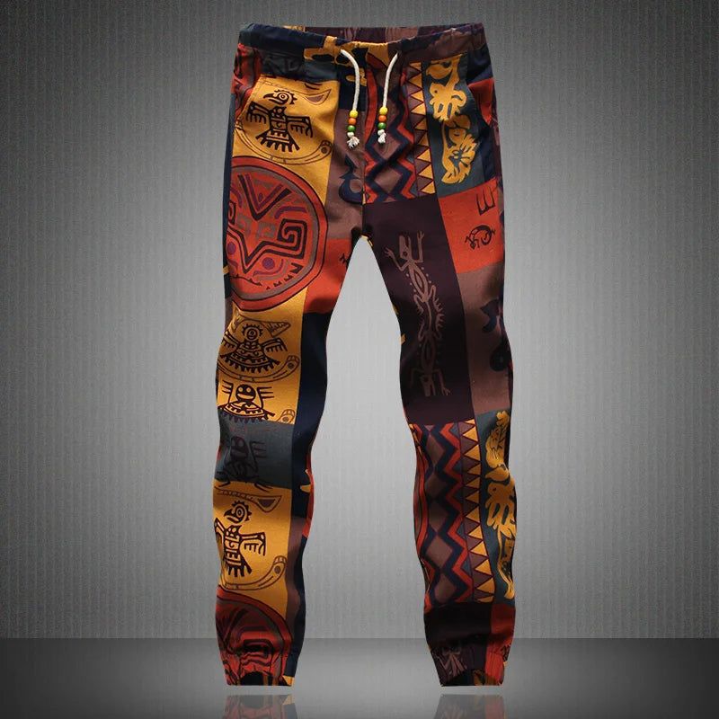 Floral Print Joggers Male Casual  Pants