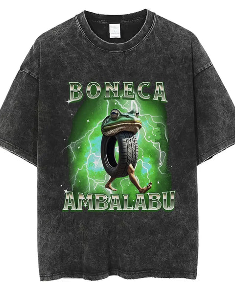 Brr Brr Patapim Washed Vintgae T-shirt Funny Italian Brainrot Meme Tshirt Men Women Fashion Tees Male Casual T Shirts Ins Y2k