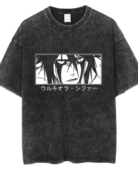 Japan Anime Bleach Zaraki Kenpachi Graphic Printed T Shirt Men Women Manga Tshirts Harajuku High Quality Washed Cotton T-shirt