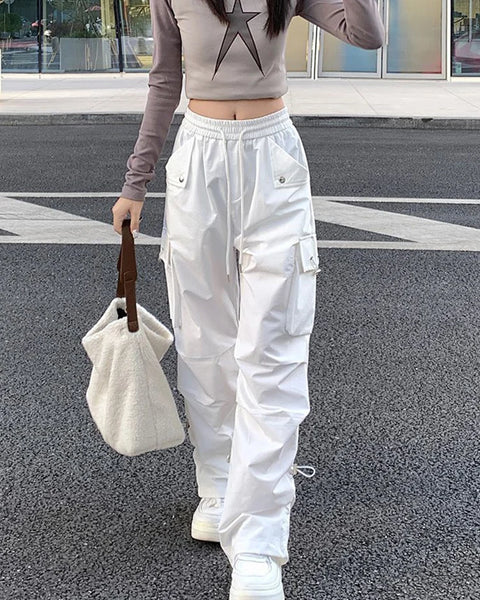 Vintage Zoki Punk Women  Cargo Pants  Loose Streetwear Trousers