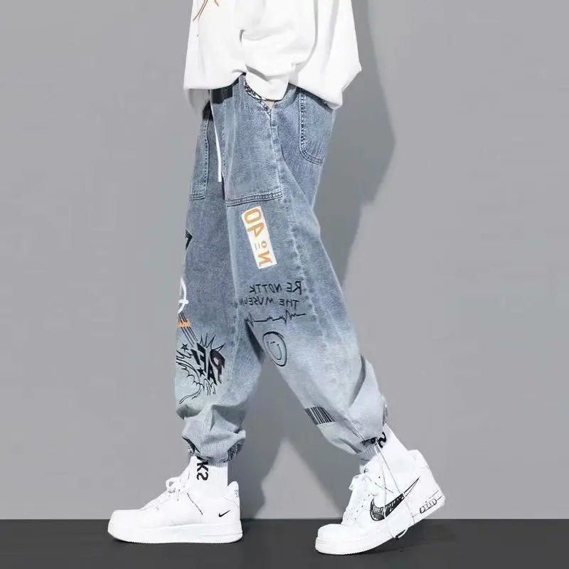 Jeans Loose Cartoon Hip Hop  Streetwear Jogging Pants