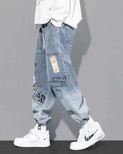 Jeans Loose Cartoon Hip Hop  Streetwear Jogging Pants