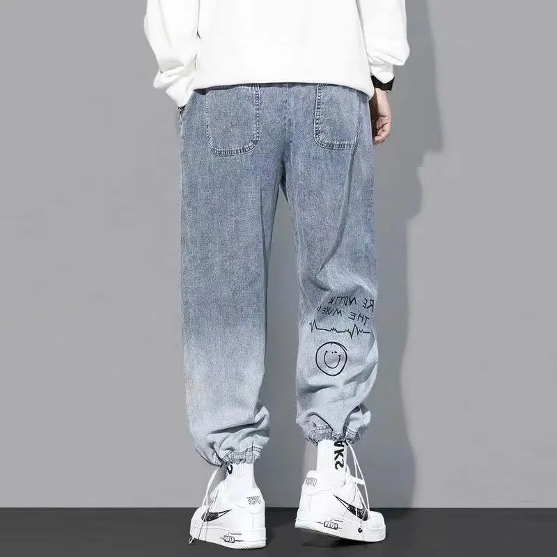 Jeans Loose Cartoon Hip Hop  Streetwear Jogging Pants