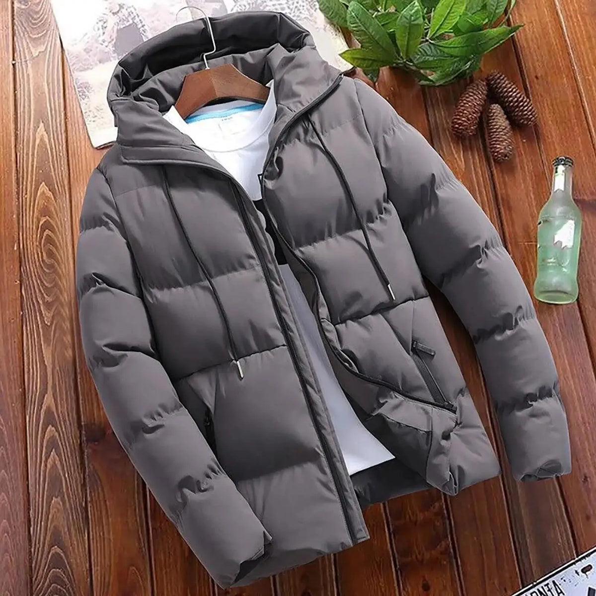 Parkas Men Winter Casual Jacket Warm Hooded Thick Puffer Coat Outwear