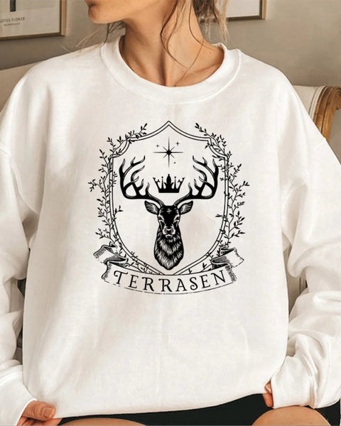 Terrasen Throne of Glass Sarah J Maas Series Hoodie Vintage Pullover Women Crewneck Sweatshirts