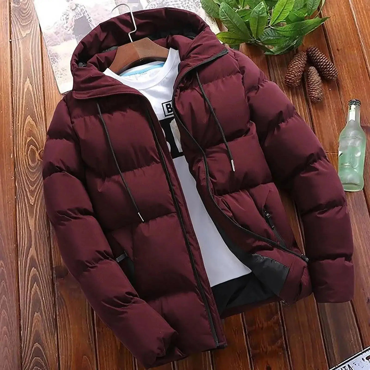 Parkas Men Winter Casual Jacket Warm Hooded Thick Puffer Coat Outwear