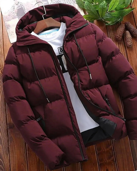 Parkas Men Winter Casual Jacket Warm Hooded Thick Puffer Coat Outwear