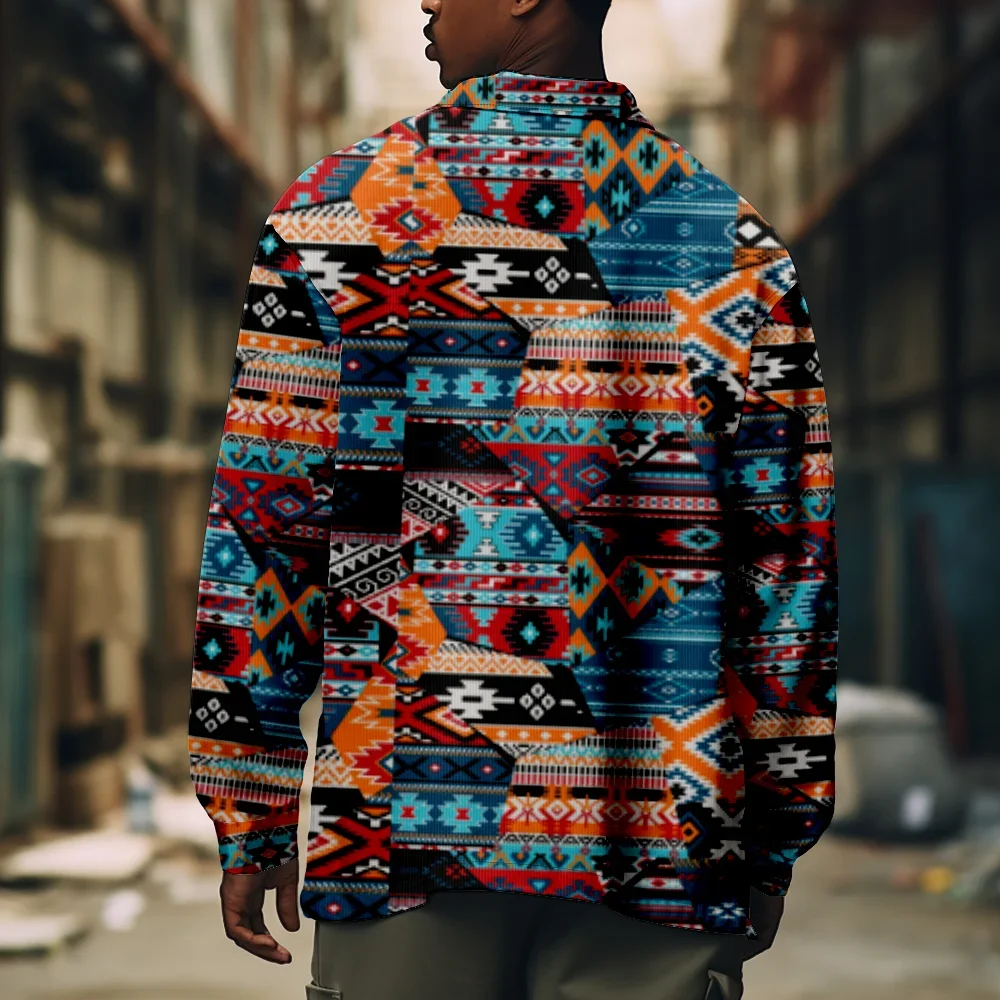 Retro Fashion Printed   Motorcycle  Winter Jacket