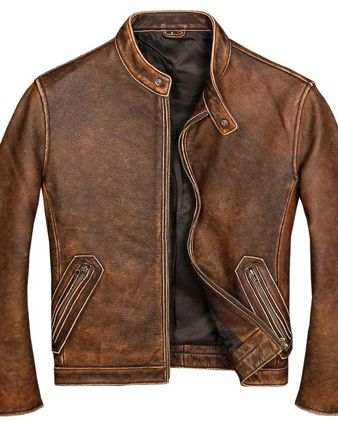 Winter  Men's Genuine Cow Leather Jacket