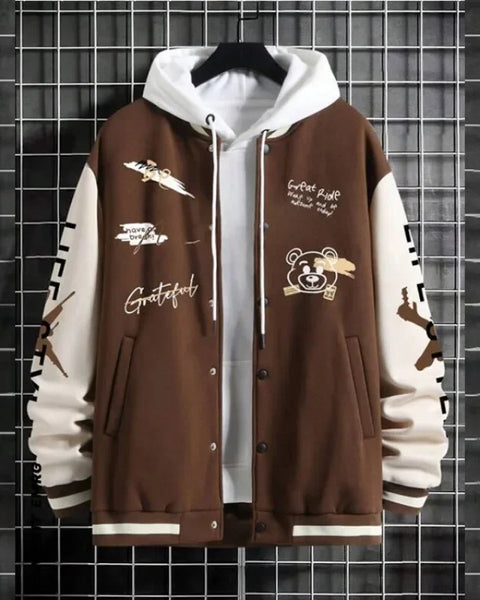 trendy American Men's baseball jacket Hoodie