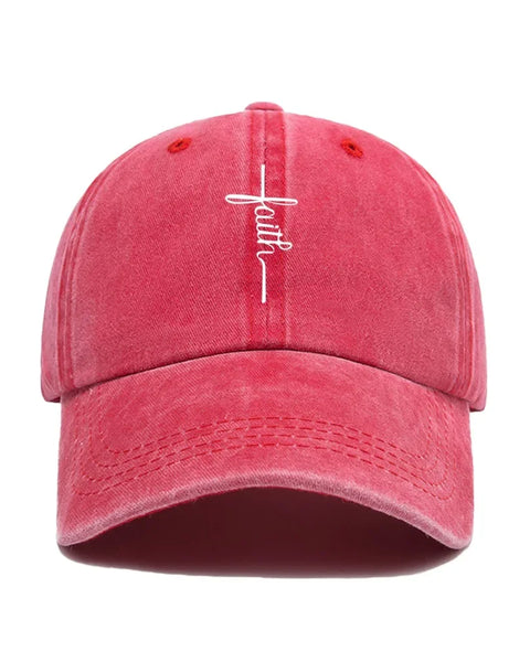 Printed Faith Soft Top Baseball Cap Unisex Outdoor Sun Protection Washable Retro Style Windproof Hat for Men And Women
