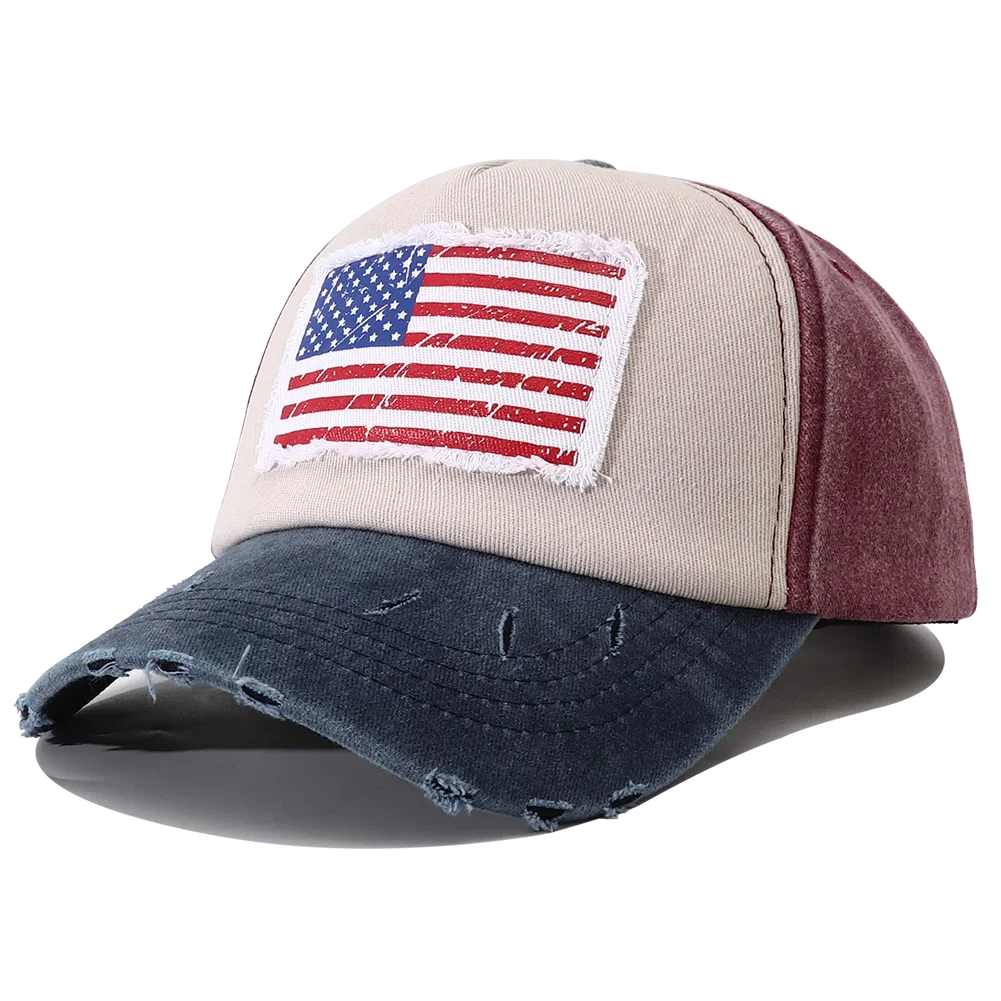 Designer USA Flag Embroidered Baseball Cap