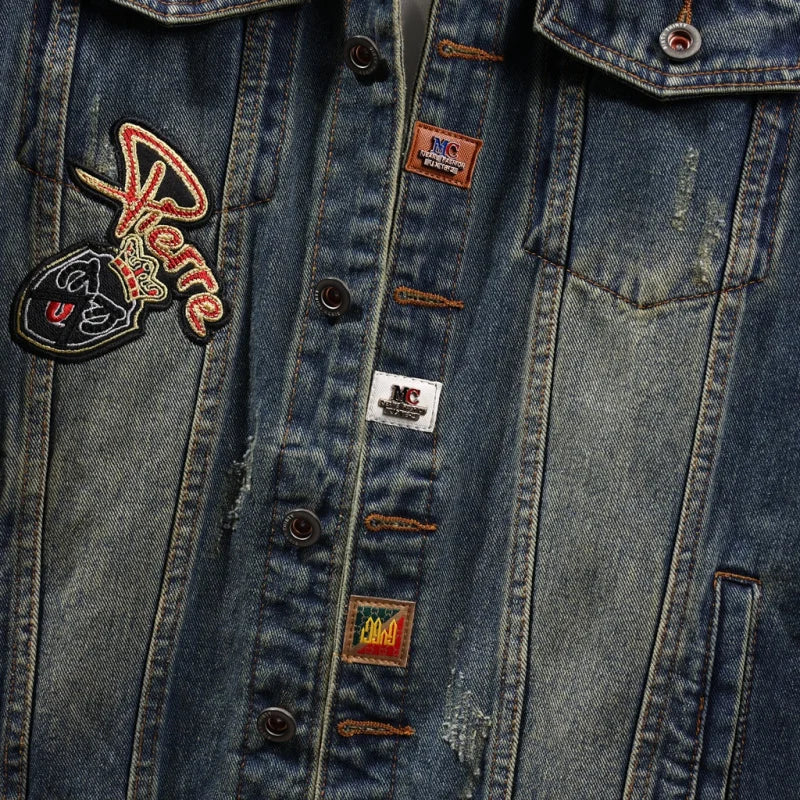 American vintage blue men's denim jacket