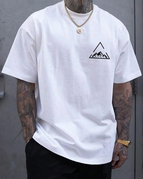 Mountain On Inspirationde Printing T-Shirt Men Oversized Cotton Summer Tshirt Breathable Loose O-Neck Tee Shirts Hip Hop Tees