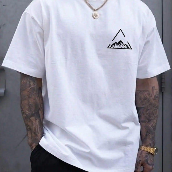 Mountain On Inspirationde Printing T-Shirt Men Oversized Cotton Summer Tshirt Breathable Loose O-Neck Tee Shirts Hip Hop Tees