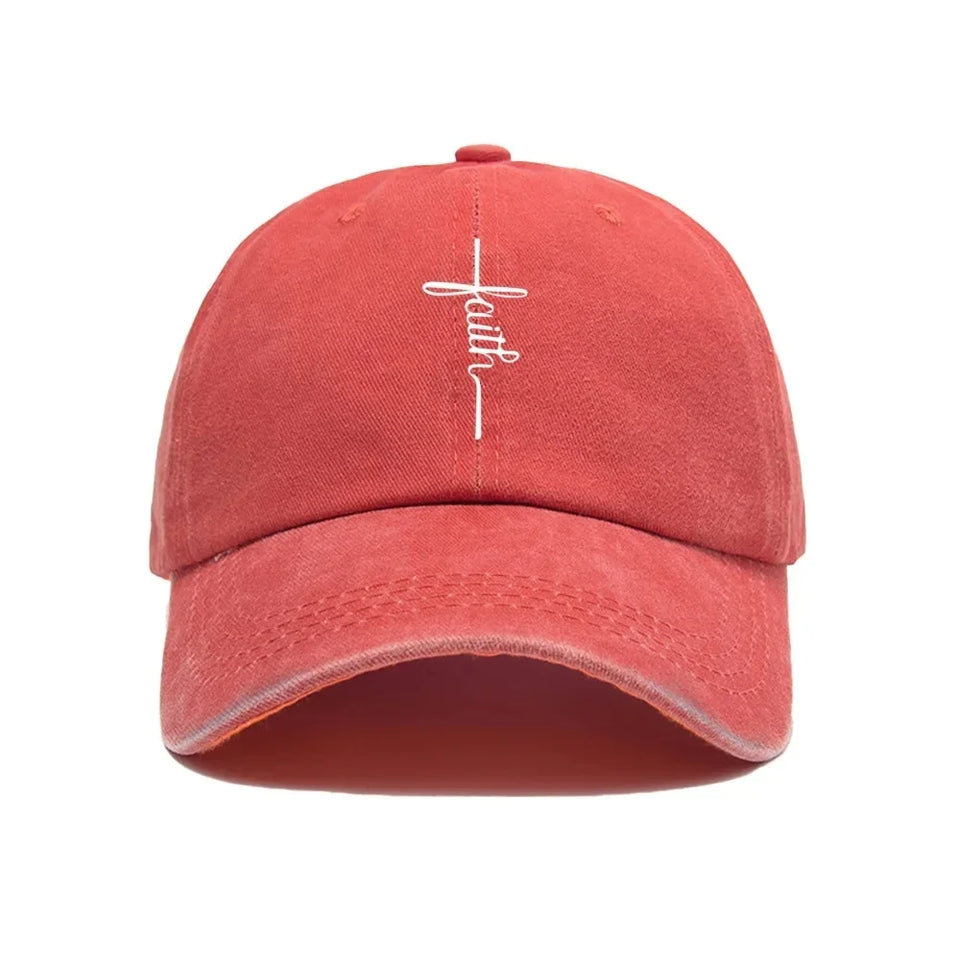 Printed Faith Soft Top Baseball Cap Unisex Outdoor Sun Protection Washable Retro Style Windproof Hat for Men And Women