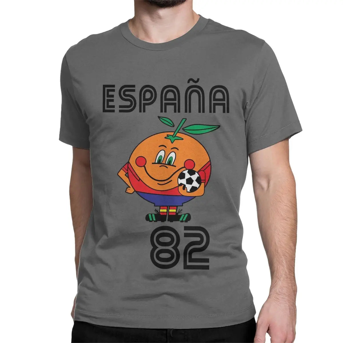 Espana 82 Spain Mascot 1982 Soccer Football Tee Shirt Clothing Plus Size