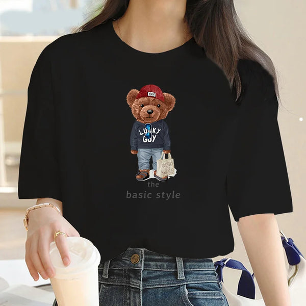Plus Size T Shirts Summer Luxury Brand Cotton Casual Round Neck Short Sleeve High Quality Woman Tees Tops Fashion Blouse
