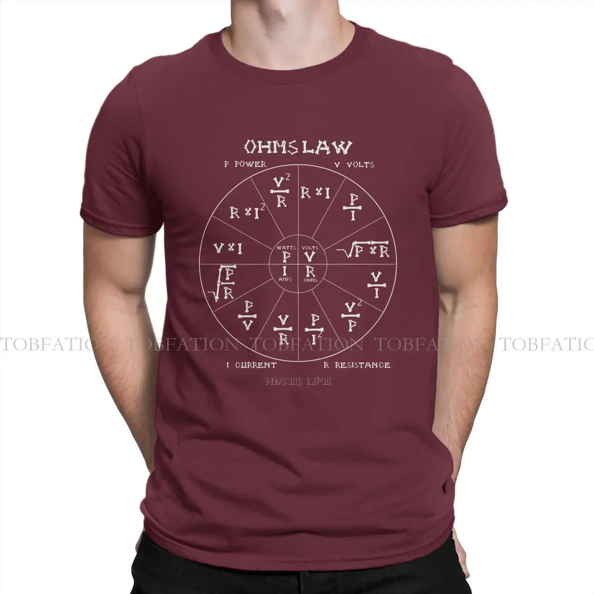 Ohm's Law Cool Hipster T Shirts Engineer Electrical Electrician Men  Fabric Streetwear T Shirt