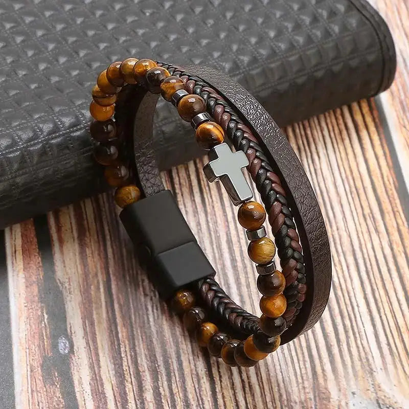 Tree of Life  Multi Layer Leather Bracelet For Men