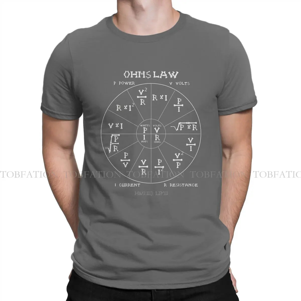 Ohm's Law Cool Hipster T Shirts Engineer Electrical Electrician Men  Fabric Streetwear T Shirt